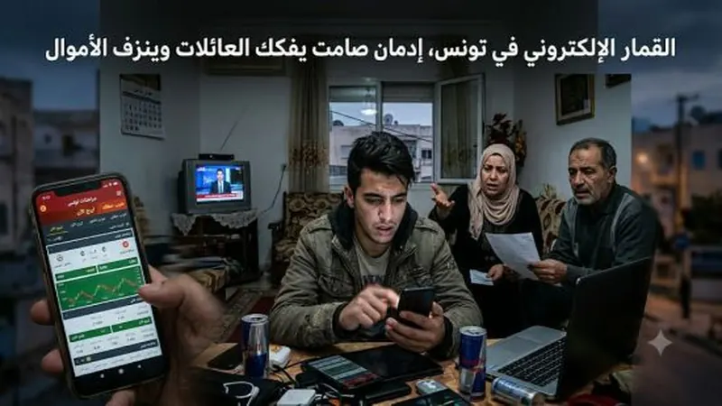 القمار الإلكتروني في تونس، إدمان صامت يفكك العائلات وينزف الأموال