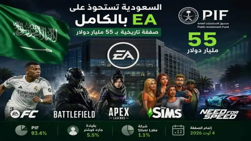 السعودية تستحوذ على EA بالكامل في صفقة تاريخية بـ55 مليار دولار