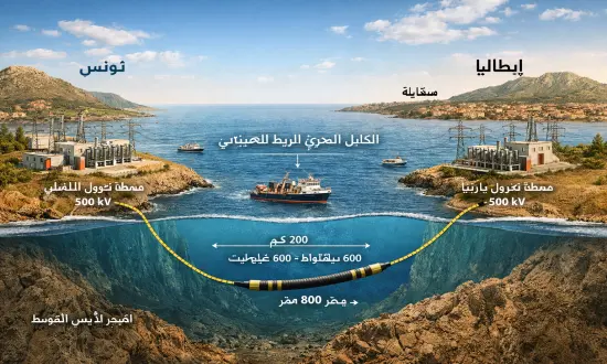 مشروع ربط تونس وايطاليا بكابل كهربائي