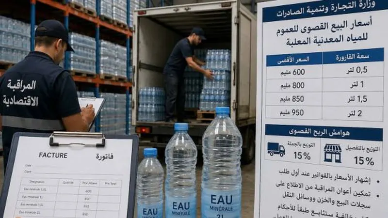 رقابة صارمة على مسالك توزيع المياه المعدنية وأسعار البيع