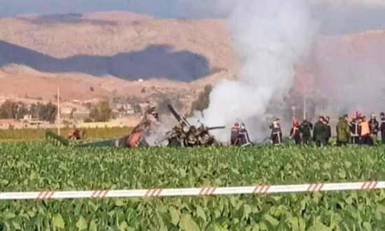مروحية عسكرية جزائرية تسقط بعين الدفلة وتخلف 3 شهداء
