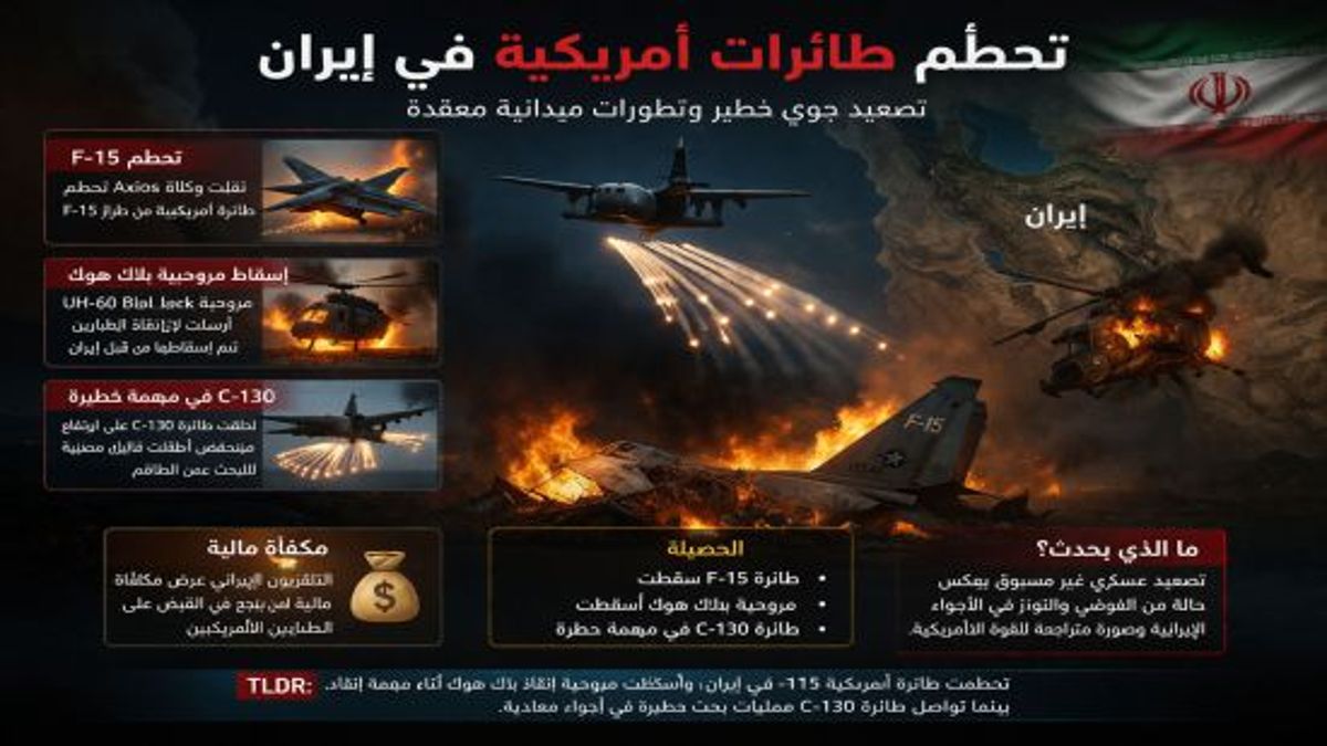 إسقاط مروحية بلاك هوك بعد تحطم طائرة حربية أمريكية في ايران