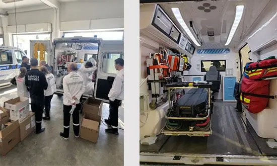 don europeen de 47 ambulances equipees