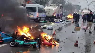 بعد فوز المغرب ، احتفالات في بروكسيل ومواجهات مع الشرطة